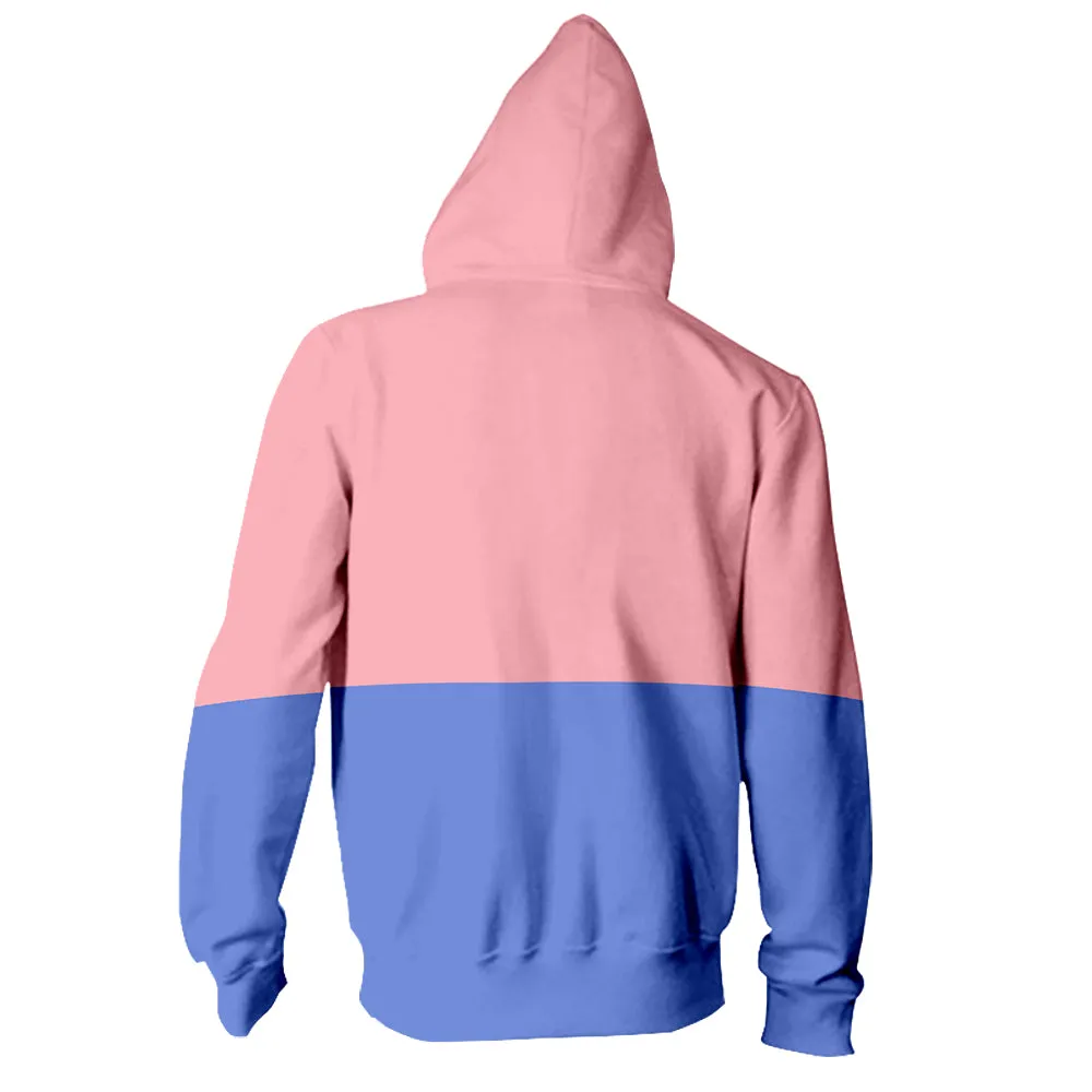 Peek a Boo Unisex Bi Color Cat Hoodie