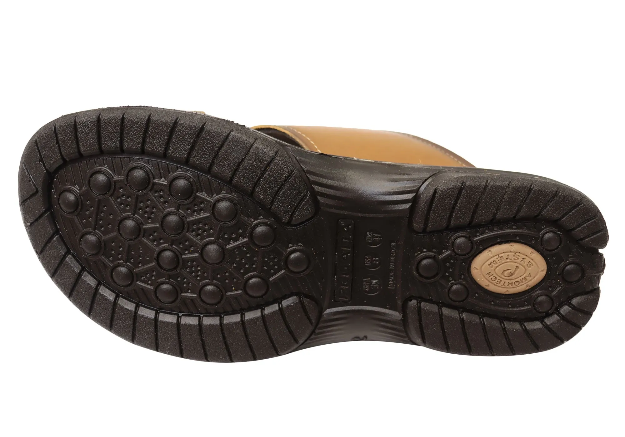Pegada Islander Mens Comfortable Leather Slides Sandals Made In Brazil