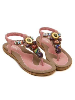 Pink Beaded Sandal