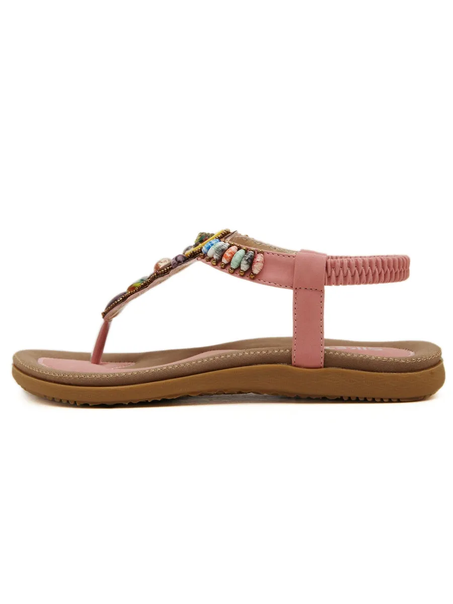 Pink Beaded Sandal