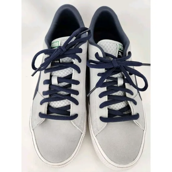 PUMA SUEDE SKATE NITRO Navy Gray SB Sneaker Shoes Leather 386082-01 Mens SZ 9.5
