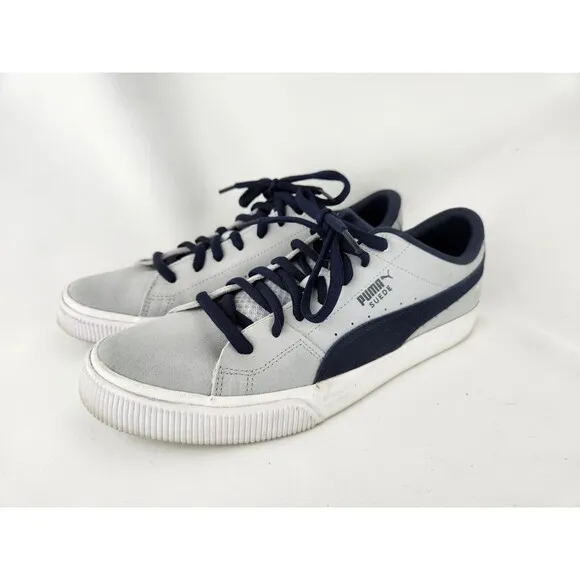 PUMA SUEDE SKATE NITRO Navy Gray SB Sneaker Shoes Leather 386082-01 Mens SZ 9.5