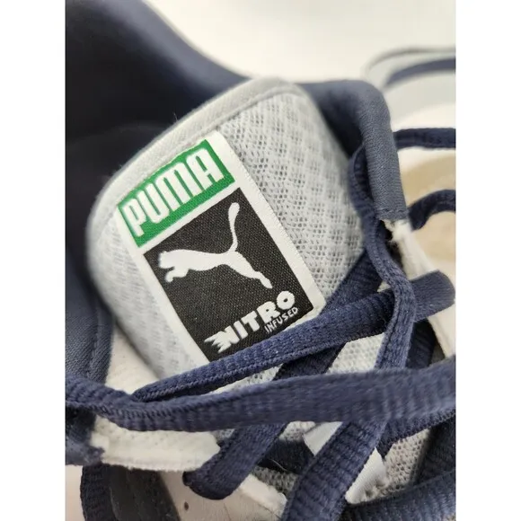 PUMA SUEDE SKATE NITRO Navy Gray SB Sneaker Shoes Leather 386082-01 Mens SZ 9.5