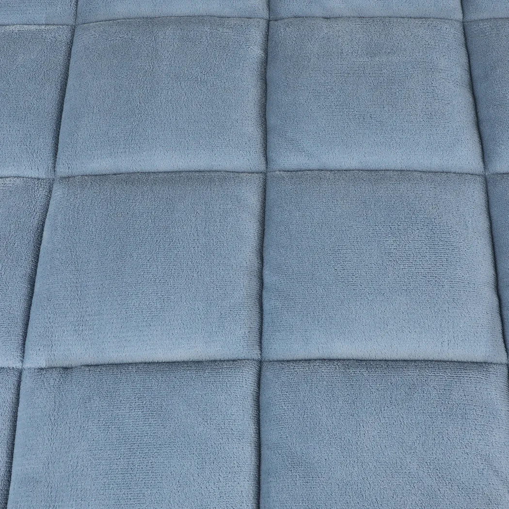 Quilt Doona Comforter Blanket Velvet Winter Warm Queen Bedding Blue