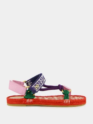 Red Lake Powell Sandal with Grape Embroidery