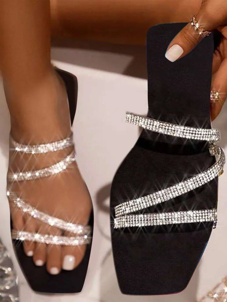 Rhinestone Flat Sandal