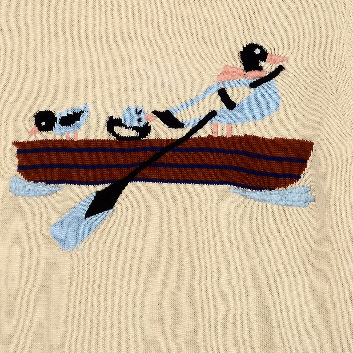 Row Away Cream Sweater