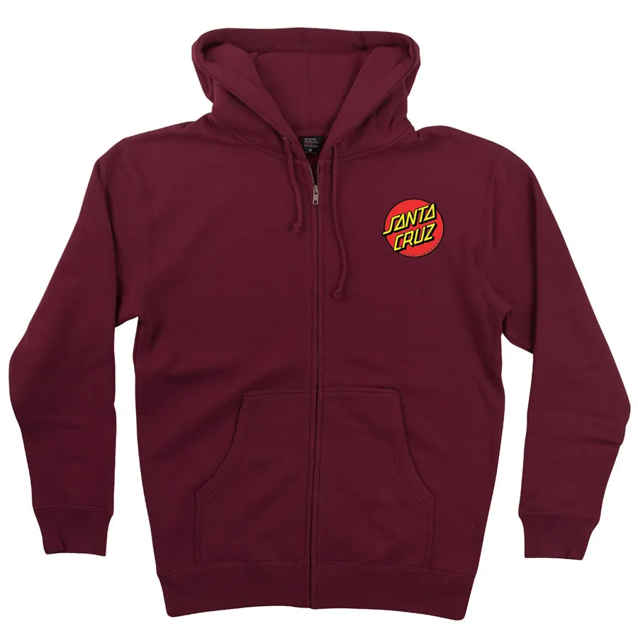 Santa Cruz Classic Dot Zip Up Heavyweight Hooded Sweatshirt