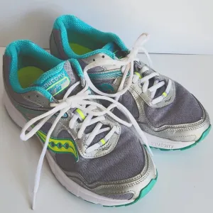 Saucony Womens Gray and Teal Sneakers