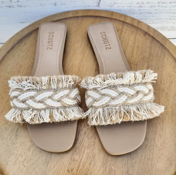 Schutz Adelia slide sandals in multineutro