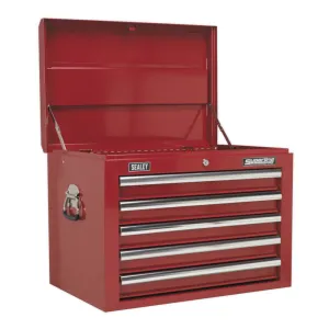 Sealey 5 Drawer Topchest with Ball Bearing Slides - Red - D