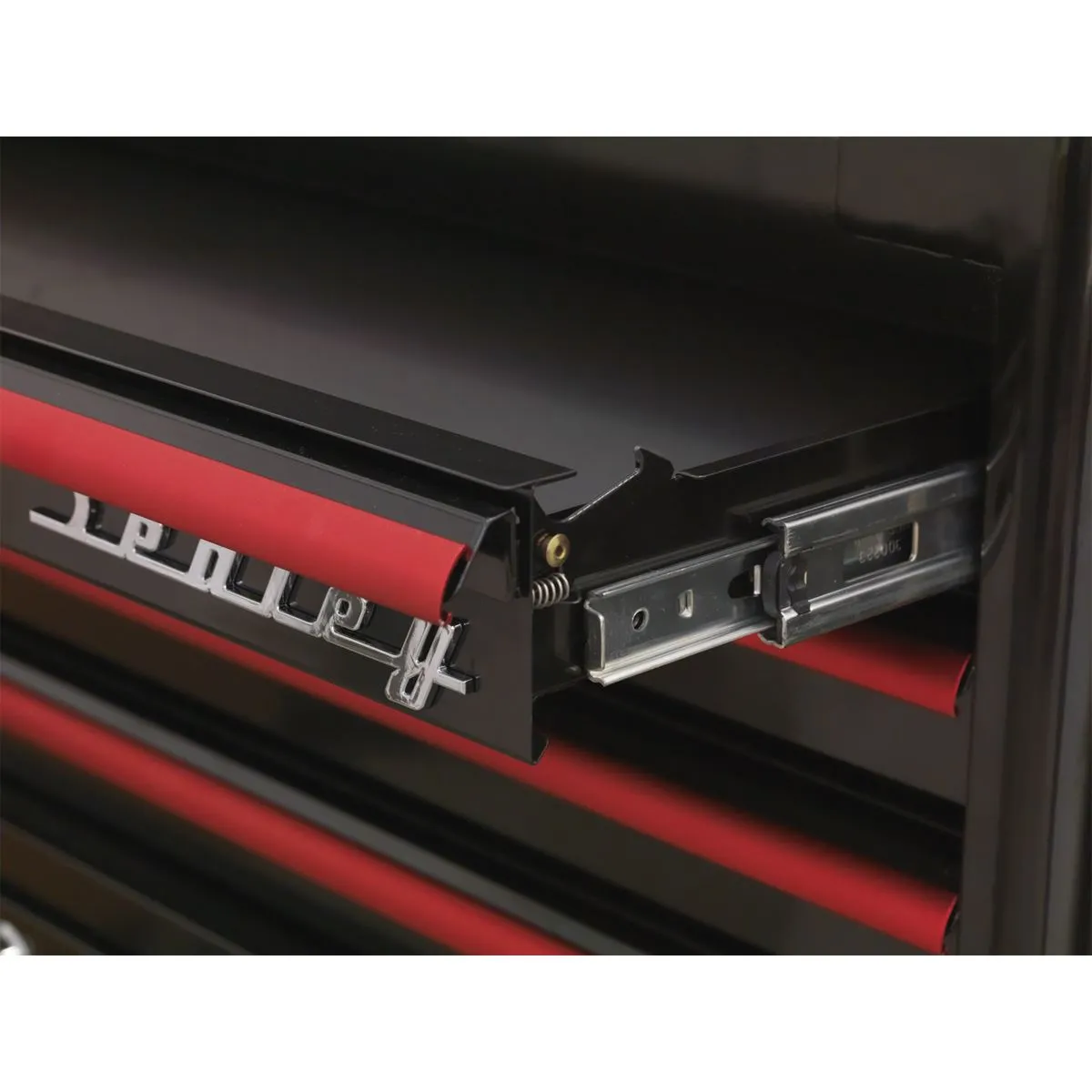 Sealey Premier Rollcab 6 Drawer Wide Retro Style - Black with Red Anodised Drawer Pulls