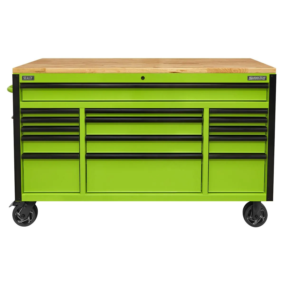 Sealey Superline Pro 15 Drawer Mobile Trolley with Wooden Worktop 1549mm