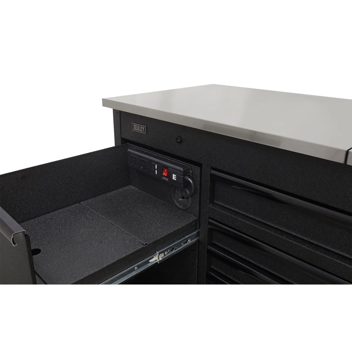 Sealey Superline Pro Mobile Tool Cabinet 1600mm with Power Tool Charging Drawer