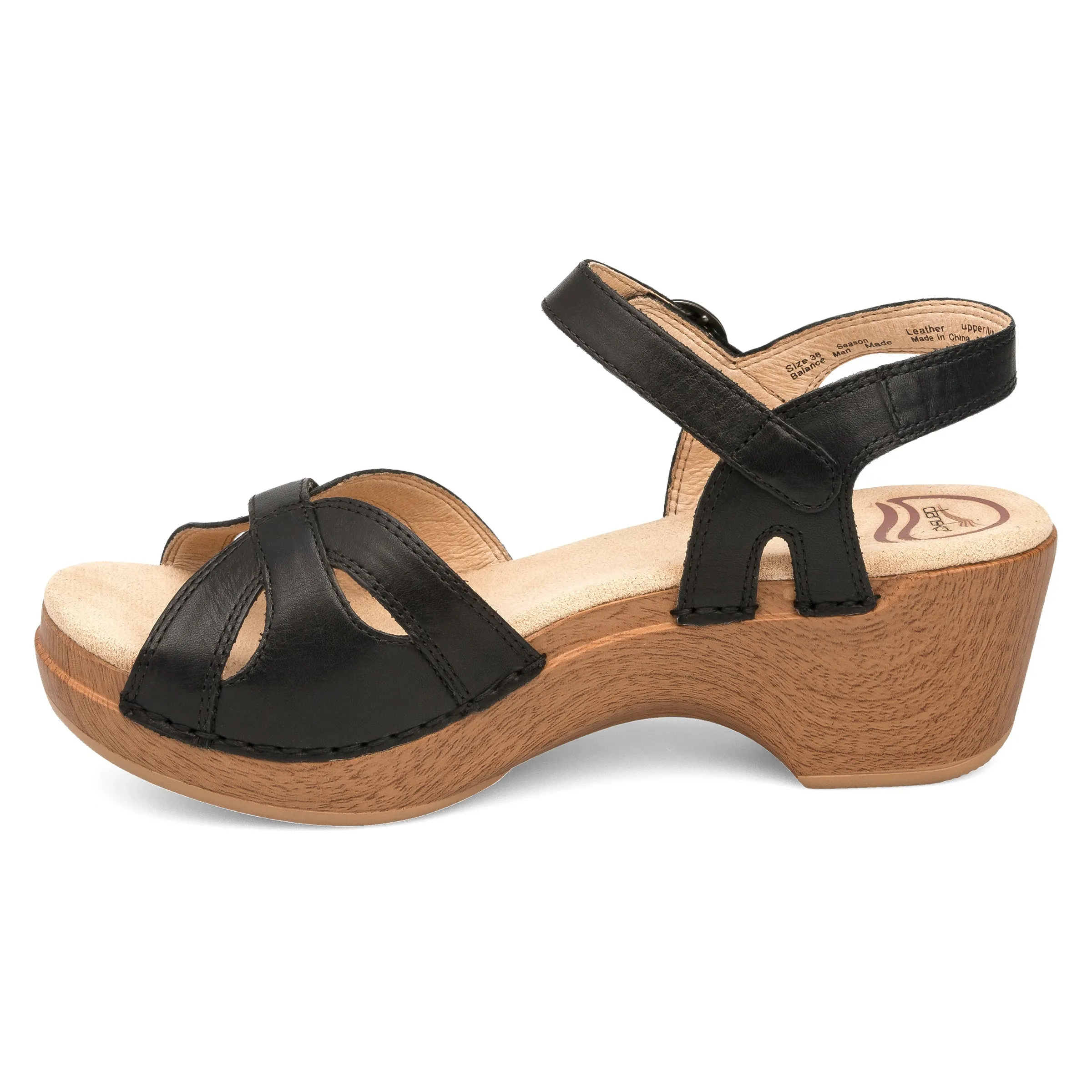 Season - Black Full Grain Sandal - 9849-022202