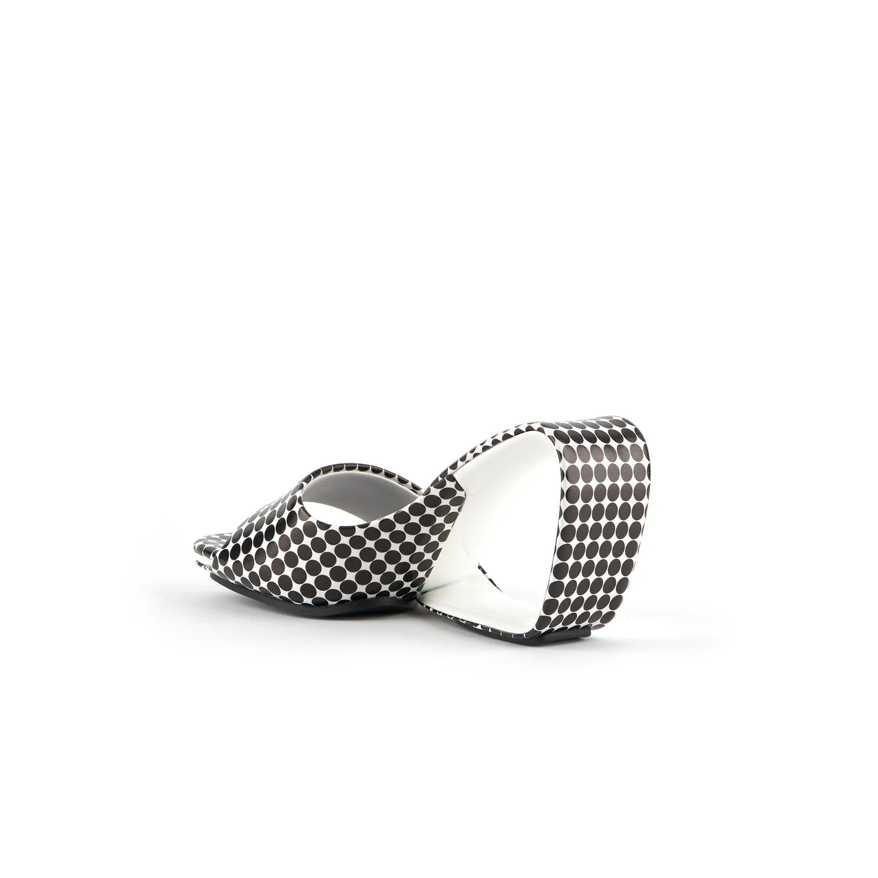 Set It Straight Leather Wedge Slide - Black