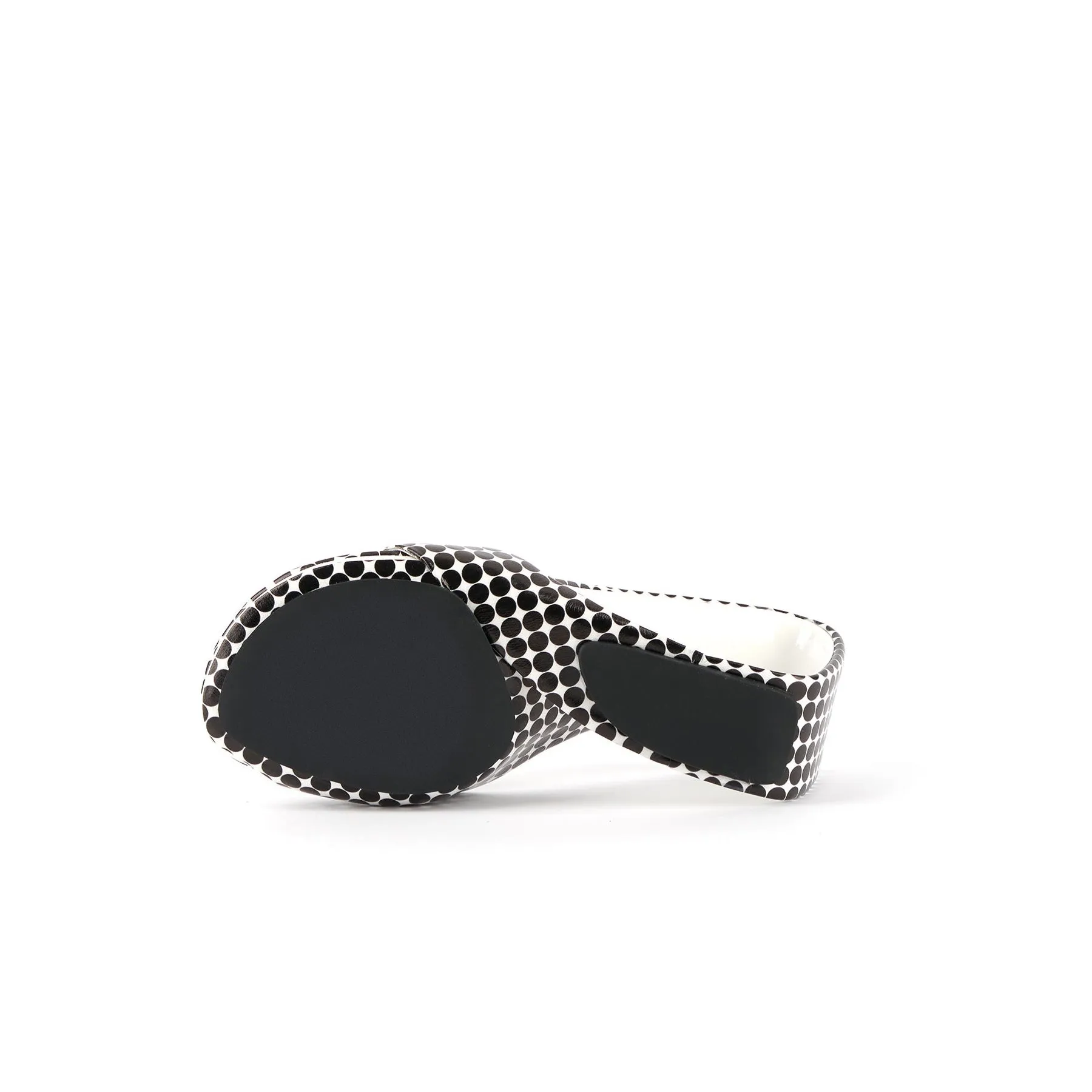 Set It Straight Leather Wedge Slide - Black