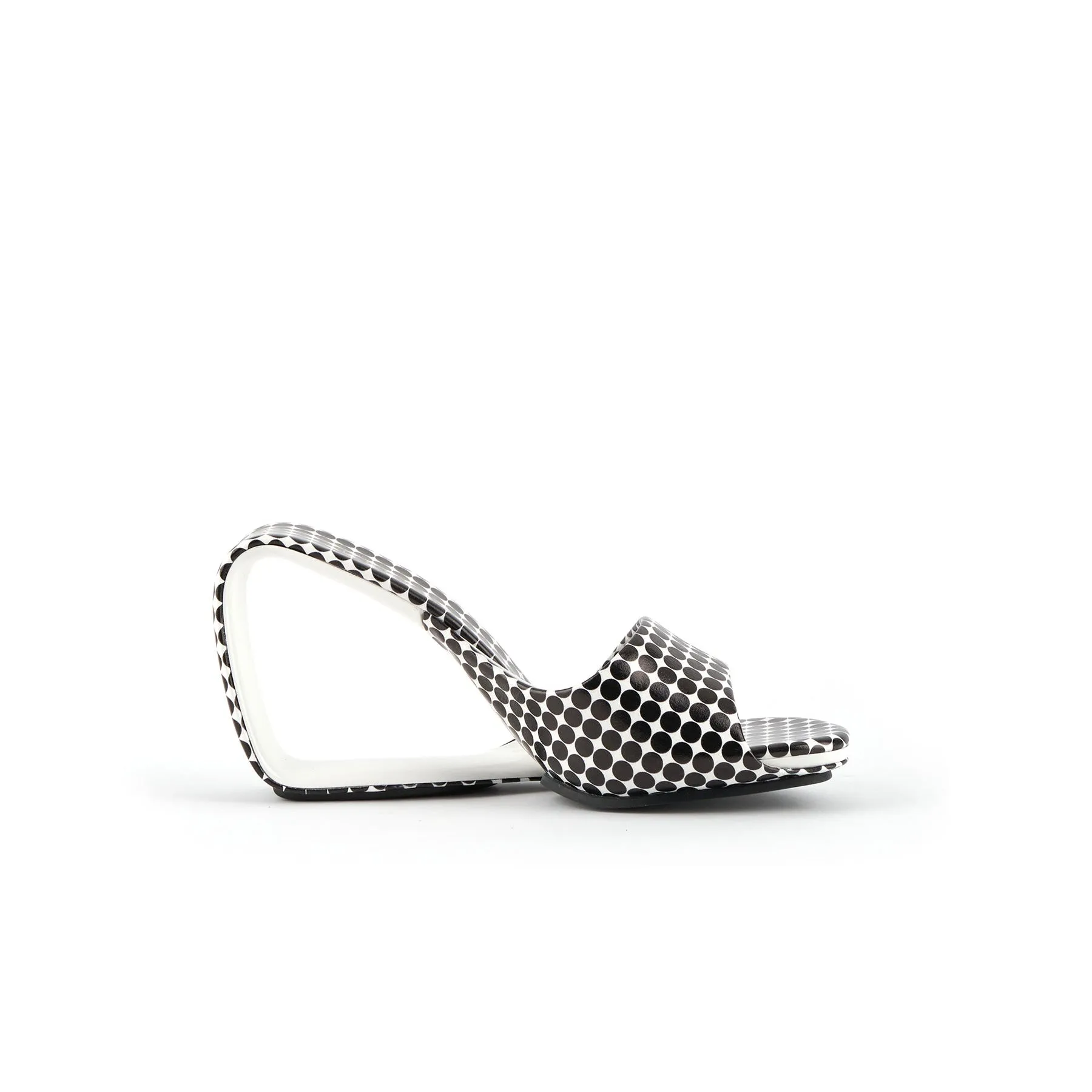 Set It Straight Leather Wedge Slide - Black
