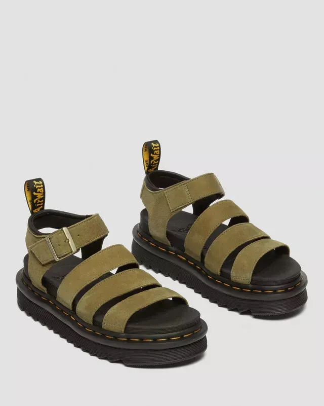 SIZE 8* Dr Martens Blaire Tumbled Nubuck Olive Sandals