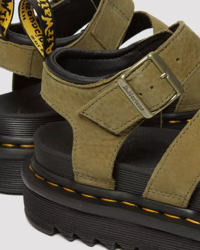 SIZE 8* Dr Martens Blaire Tumbled Nubuck Olive Sandals