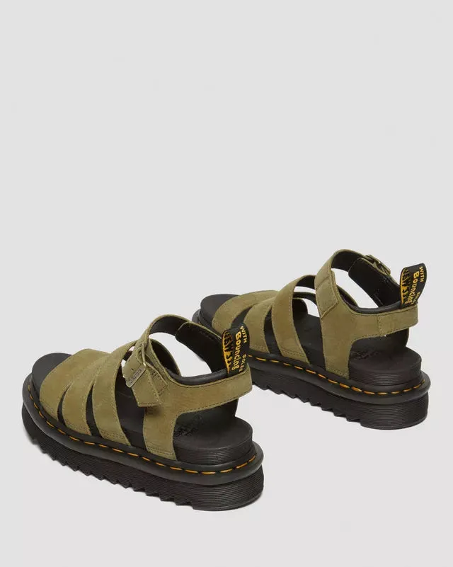 SIZE 8* Dr Martens Blaire Tumbled Nubuck Olive Sandals