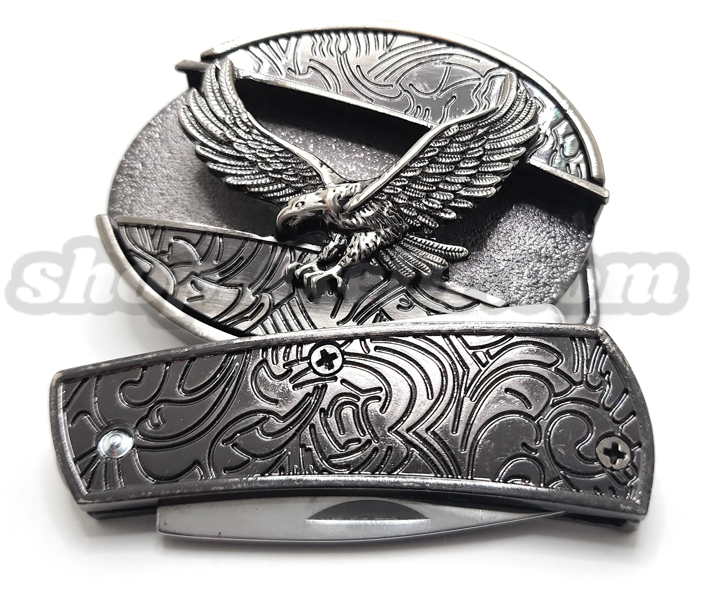 Soaring Eagle Folding Knife Belt Buckle