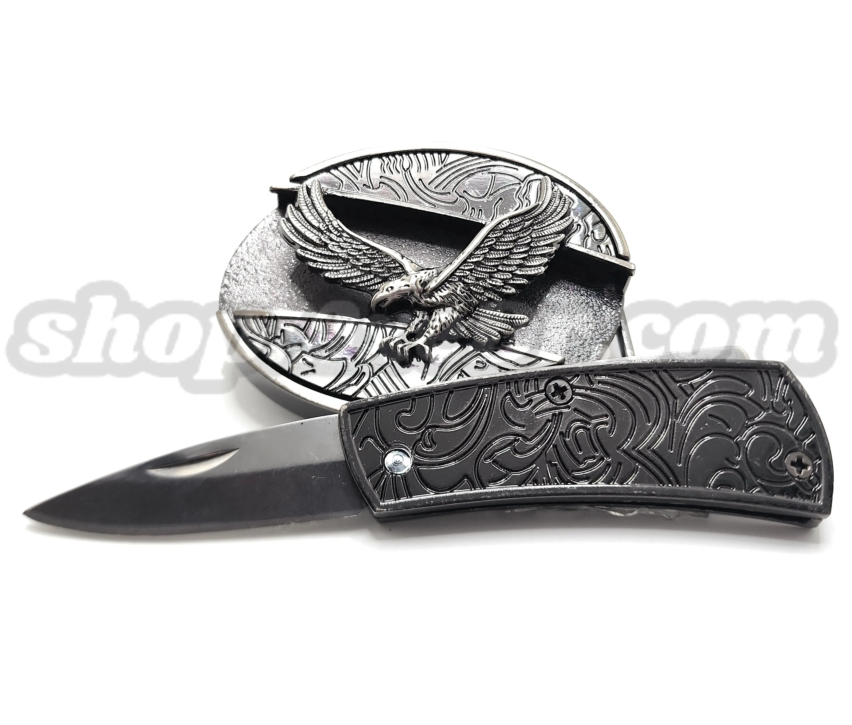 Soaring Eagle Folding Knife Belt Buckle