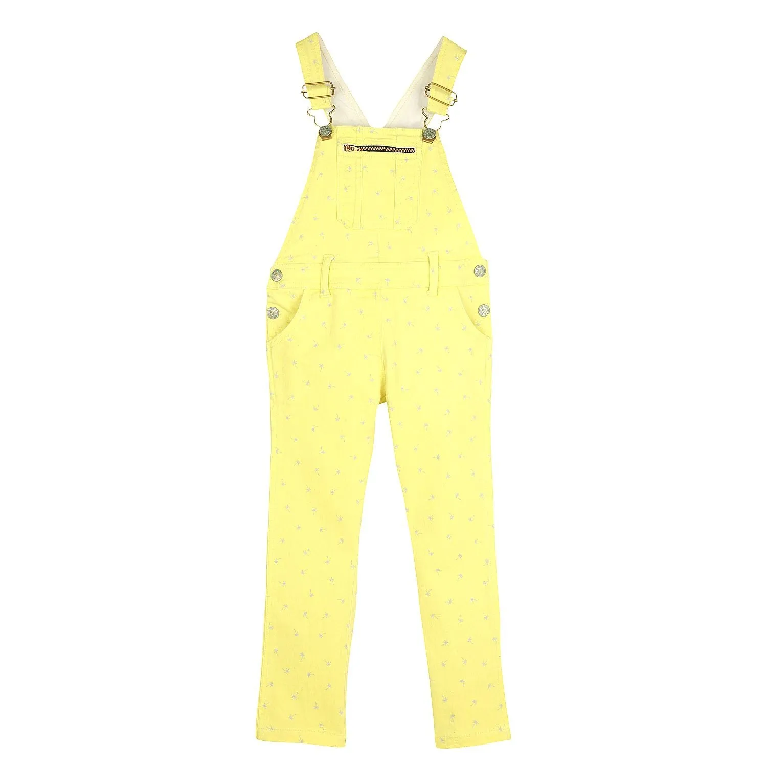 Soft Cotton Twill Yellow Print Dungaree