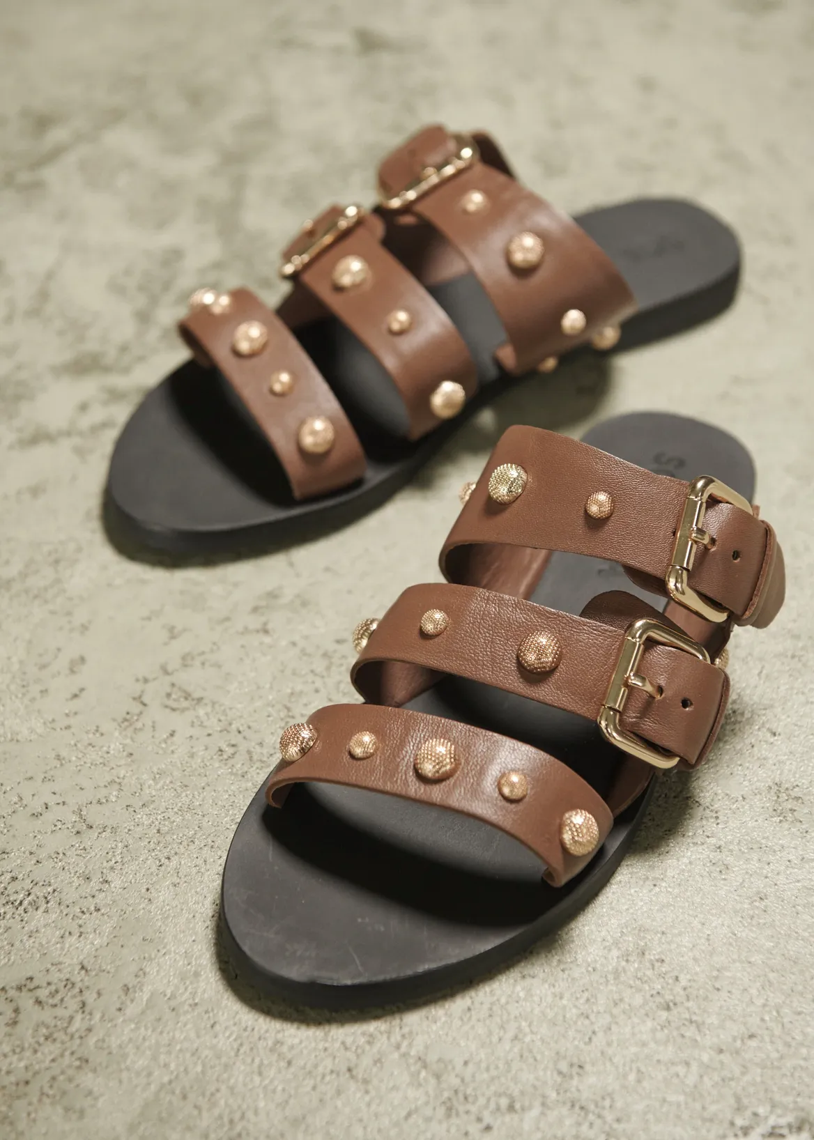 SOLSANA Hvar Slide - Cocoa/Gold