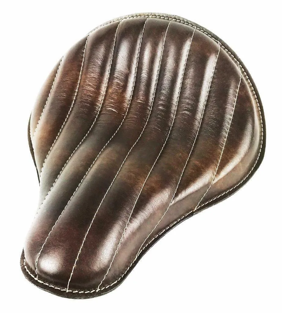 Spring Seat Chopper Harley Sportster Dyna Bobber Yamaha 12x13 Brn Tuck Roll Brn