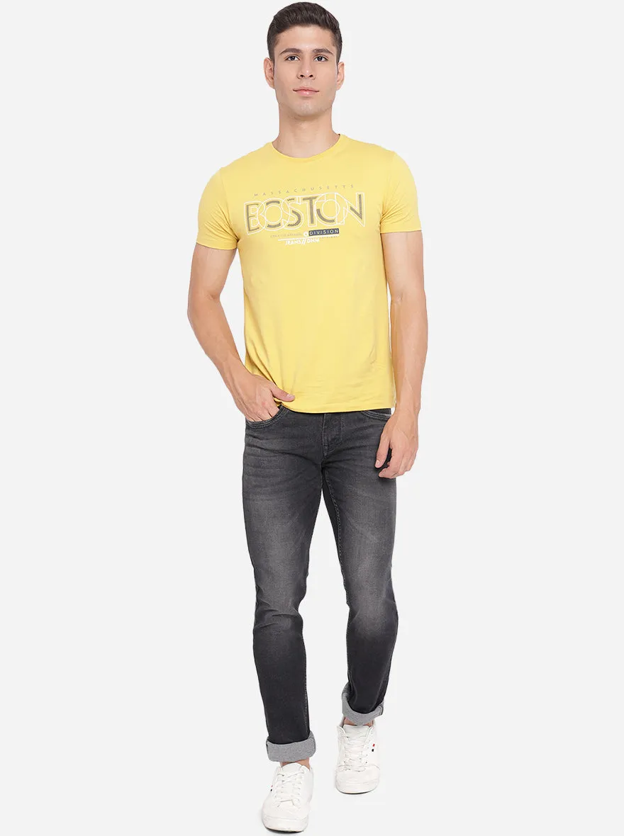Steel Grey Washed Narrow Fit Jeans | Greenfibre
