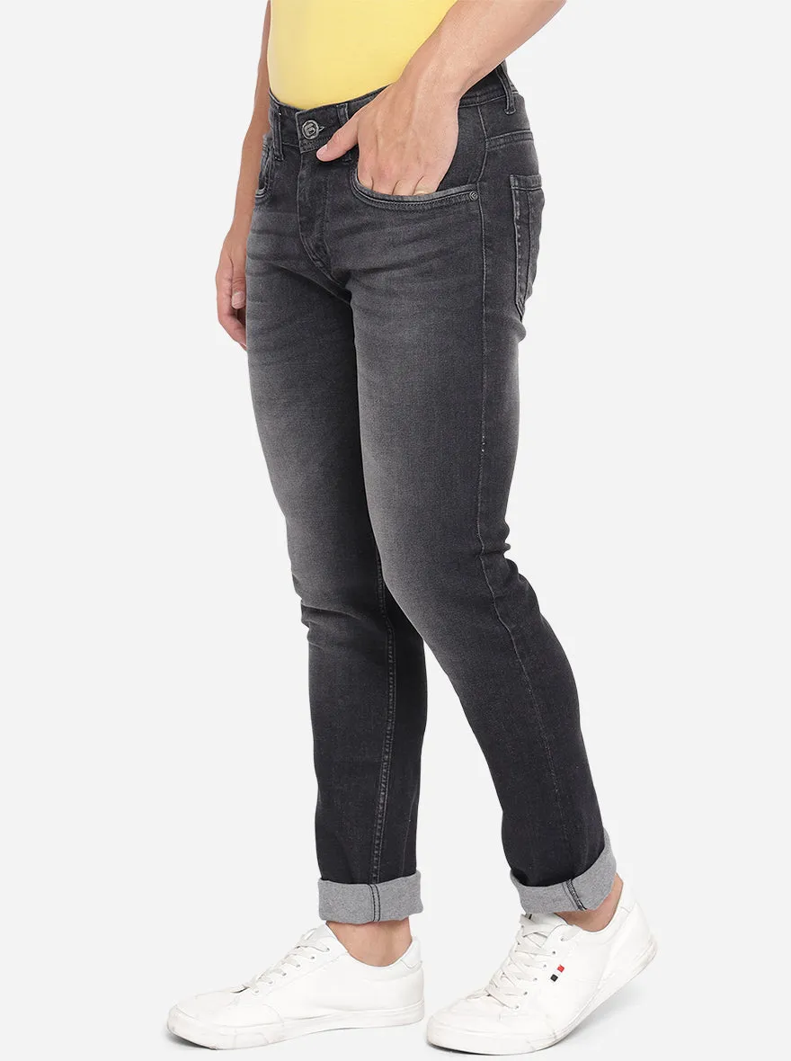 Steel Grey Washed Narrow Fit Jeans | Greenfibre