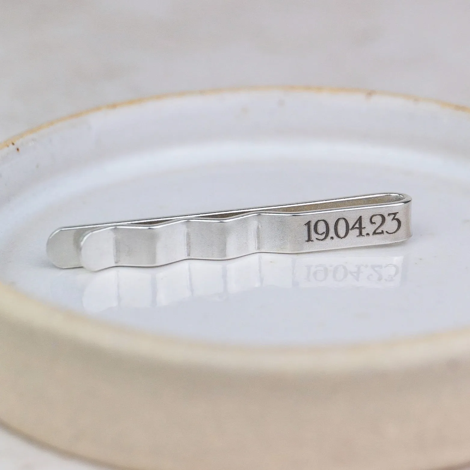 Sterling Silver Engraved Tie Slide