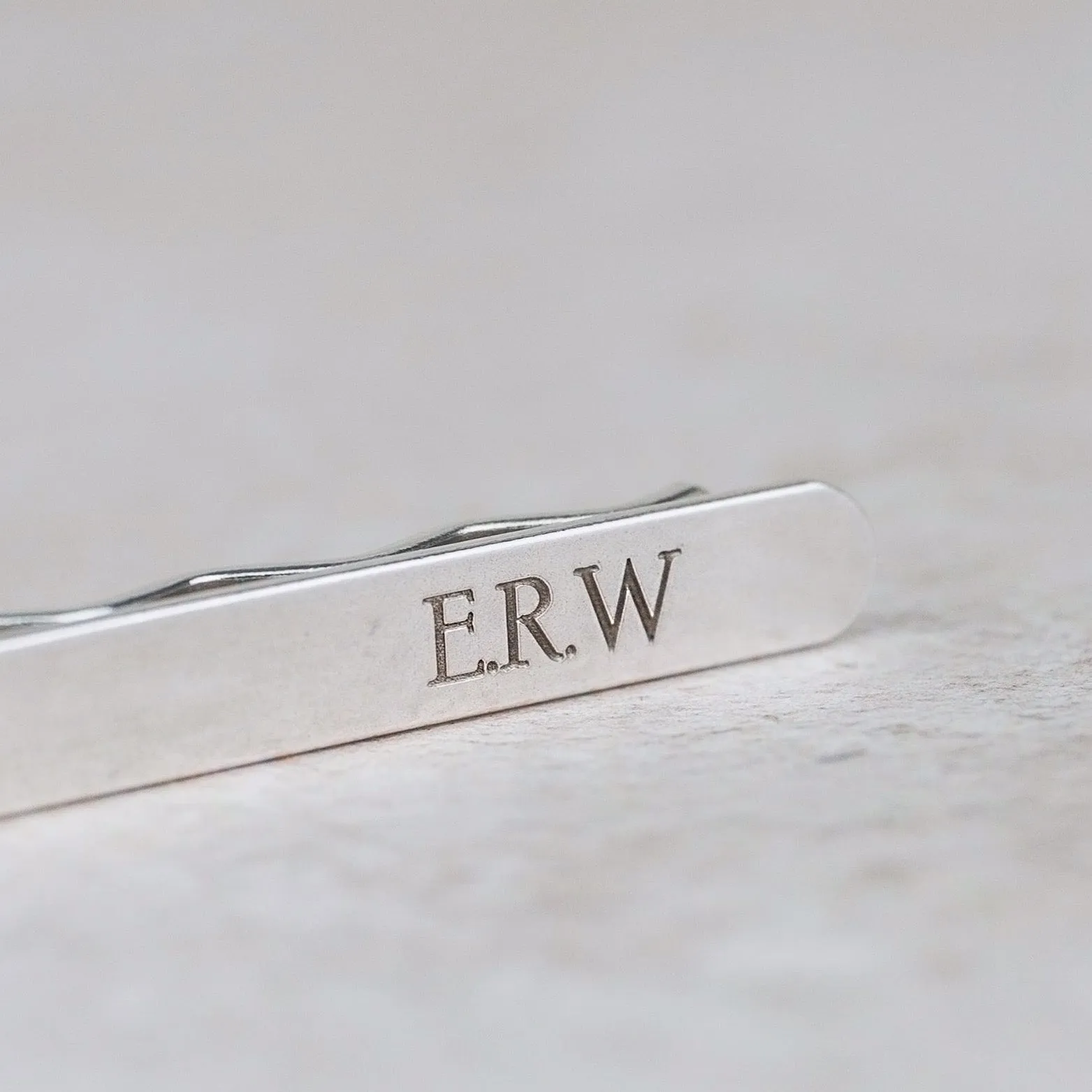 Sterling Silver Engraved Tie Slide