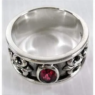 Sterling Silver Mens Ruby Ring