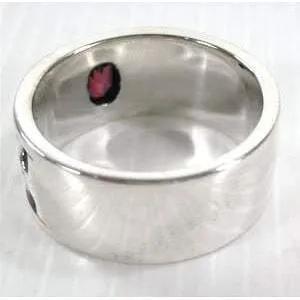 Sterling Silver Mens Ruby Ring