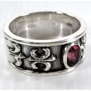 Sterling Silver Mens Ruby Ring