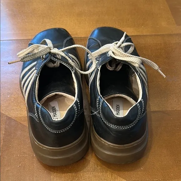 Steve Madden Black and White Lace-Up Sneakers