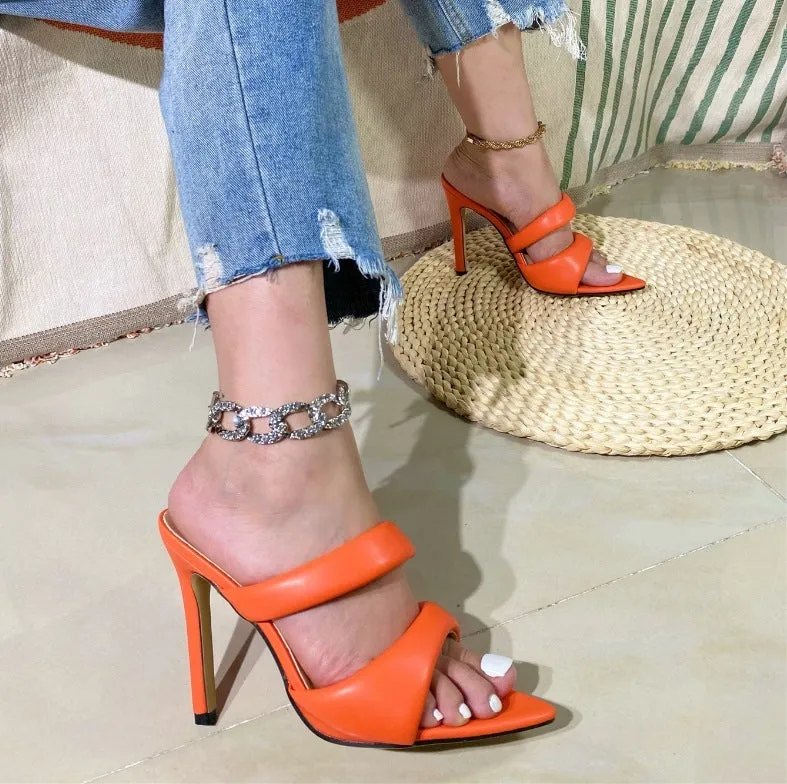 Stiletto Luxe Pointed Heel Slippers