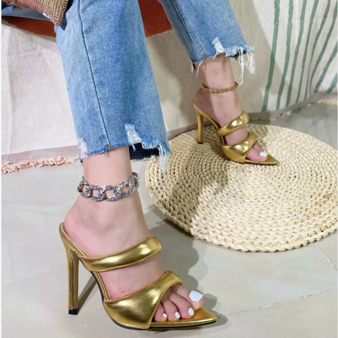 Stiletto Luxe Pointed Heel Slippers