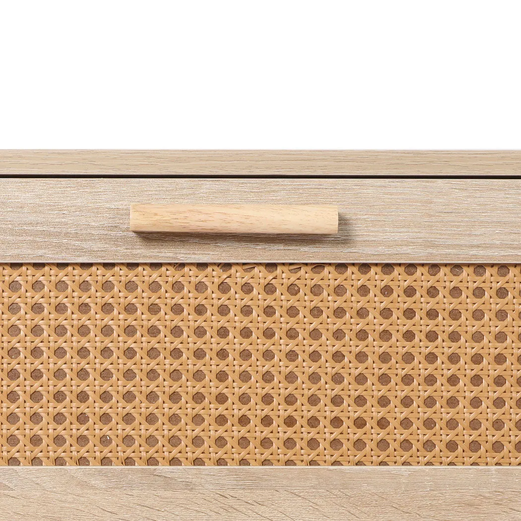 Storage Cabinet Rattan Dresser Chest of Drawers Tallboy Wooden 4 Drawers