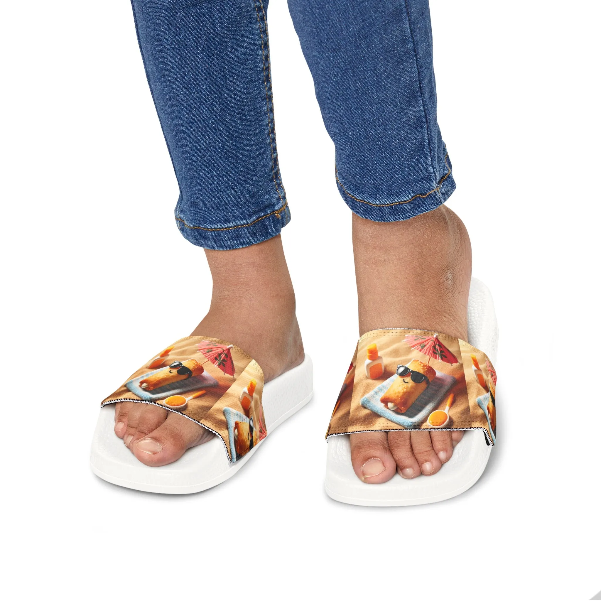 Stuffed Rollie-Youth PU Slide Sandals