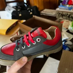 Stylish Red and Gray Kids Sneakers