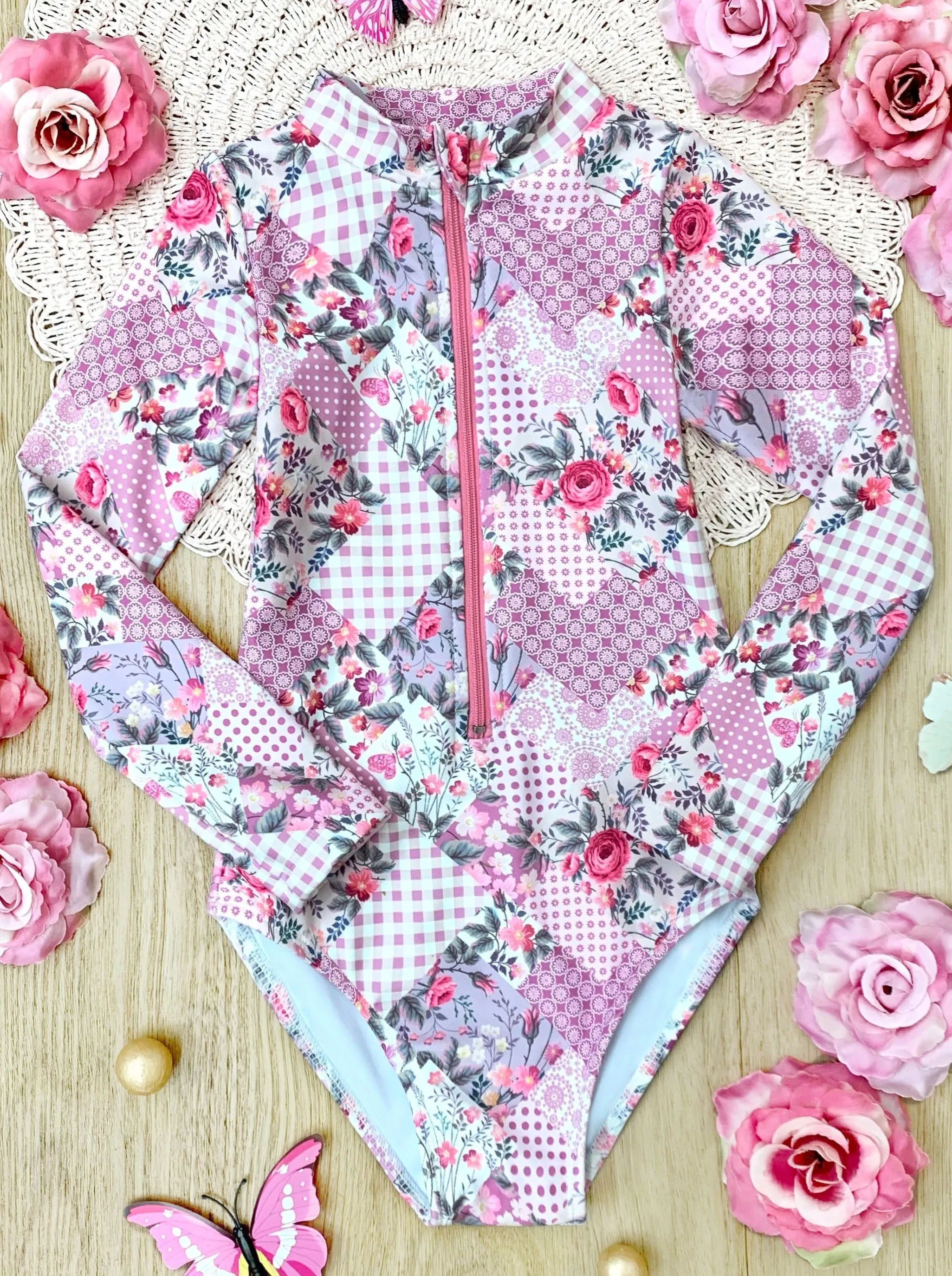 Summer Mode On Rash Guard One Piece Swimsuit