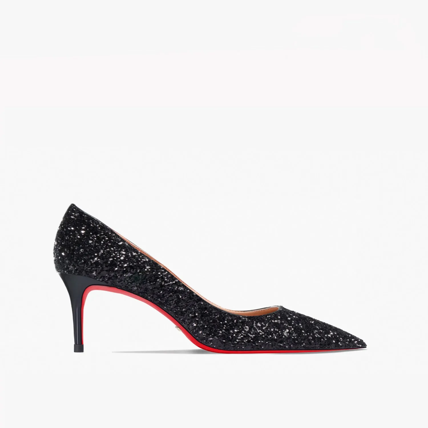 Super Pointed High Heels Women's Black Silver Sequins