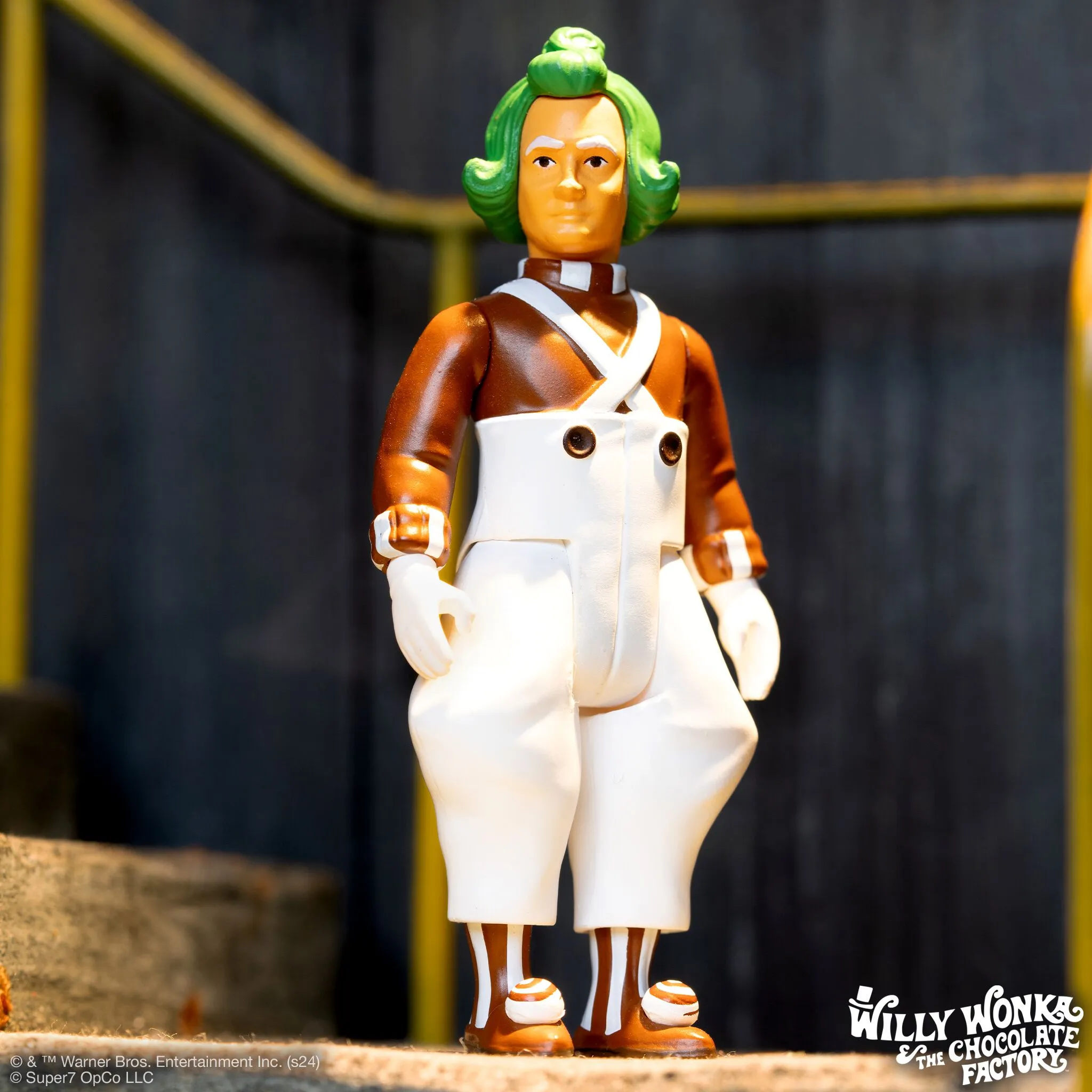Super7 x WILLY WONKA & THE CHOCOLATE FACTORY - Willy Wonka (White Suit), Mike Teevee (White Suit), Violet Beauregarde (Blueberry), & Oompa Loompa ReAction Figure Set