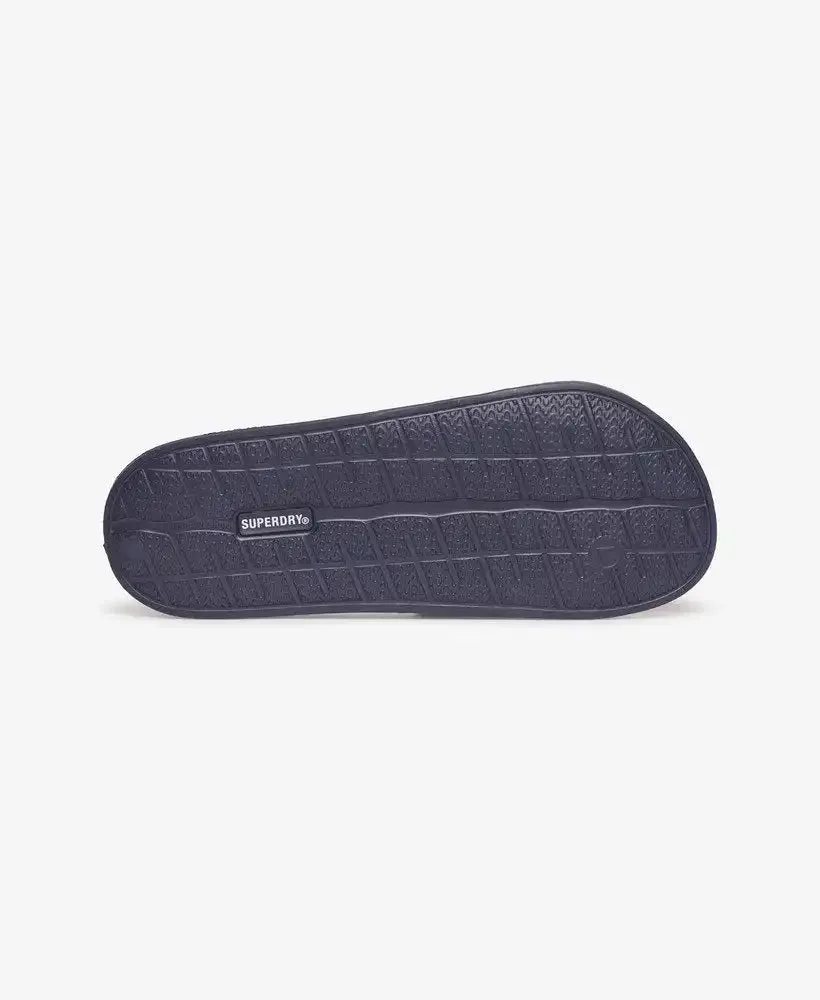 Superdry Mens Logo Pool Slides Eclipse Navy