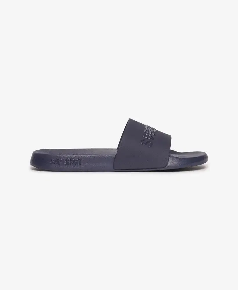 Superdry Mens Logo Pool Slides Eclipse Navy