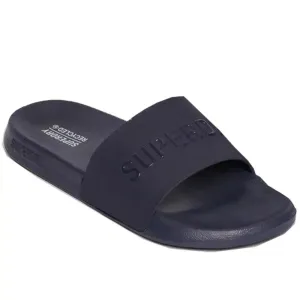 Superdry Mens Logo Pool Slides Eclipse Navy