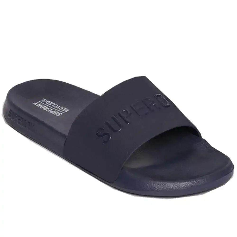 Superdry Mens Logo Pool Slides Eclipse Navy